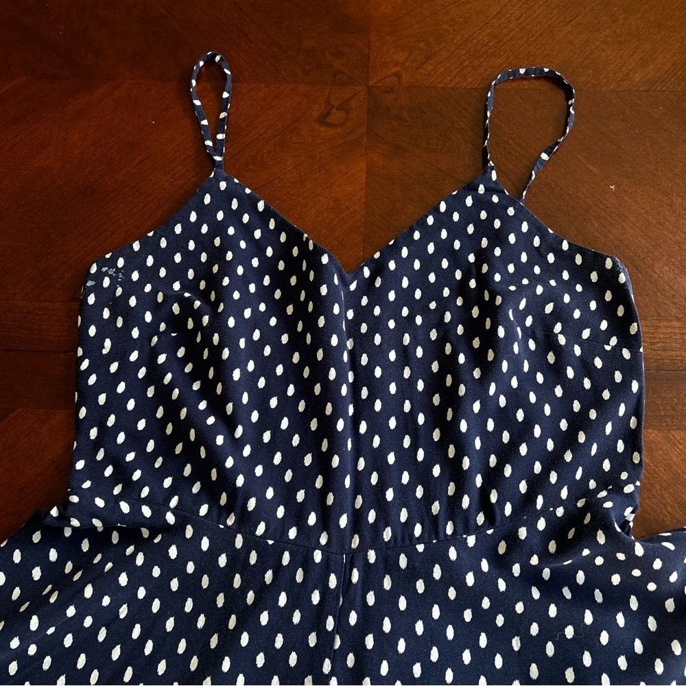 Gap | Navy Polka Dot Fit and Flare Mini Dress - Picture 6 of 13